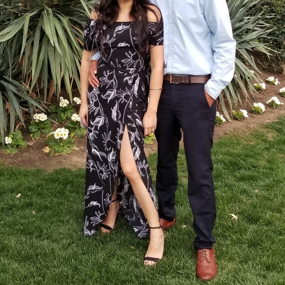 Thieves Like Us Black Maxi Dress Size: Medium with open slit